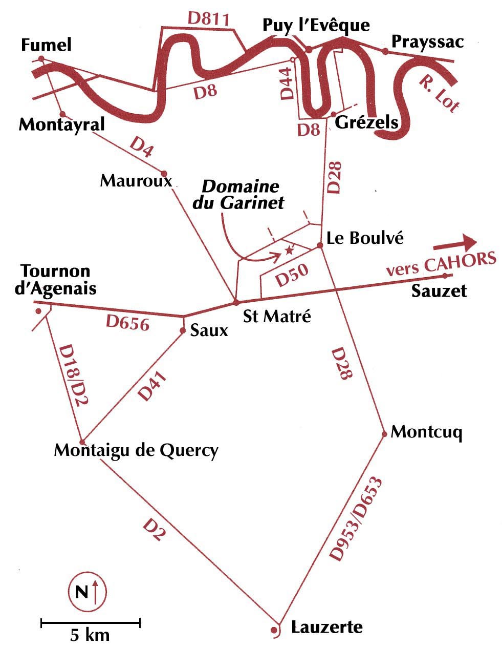 Map for Domaine du Garinet